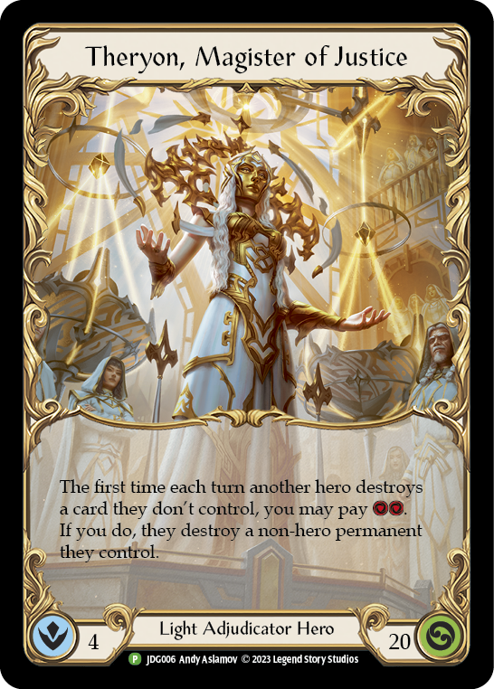 Theryon, Magister of Justice [JDG006] (Promo)  Cold Foil | The Gaming-Verse