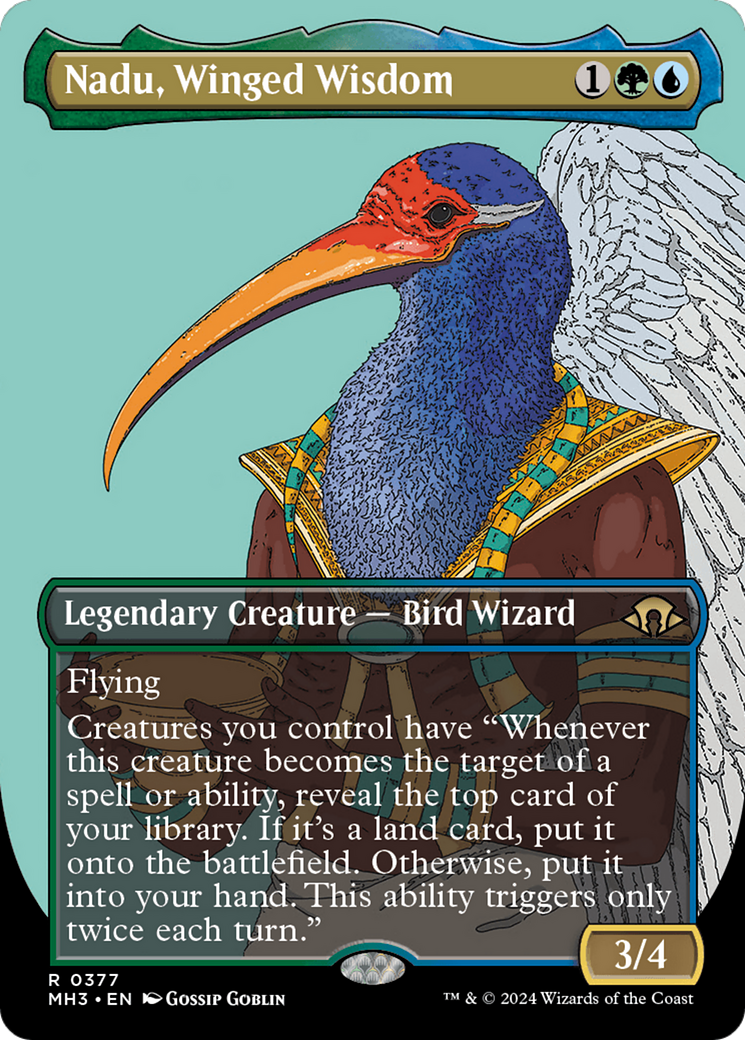 Nadu, Winged Wisdom (Borderless) [Modern Horizons 3] | The Gaming-Verse