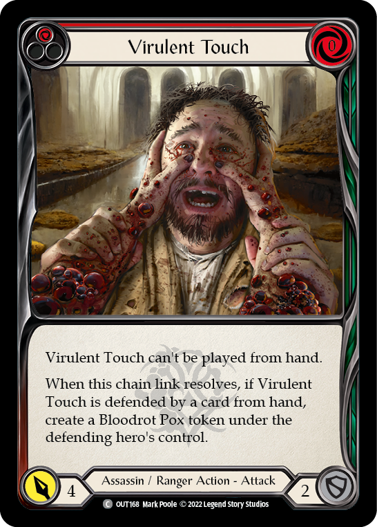 Virulent Touch (Red) [OUT168] (Outsiders)  Rainbow Foil | The Gaming-Verse