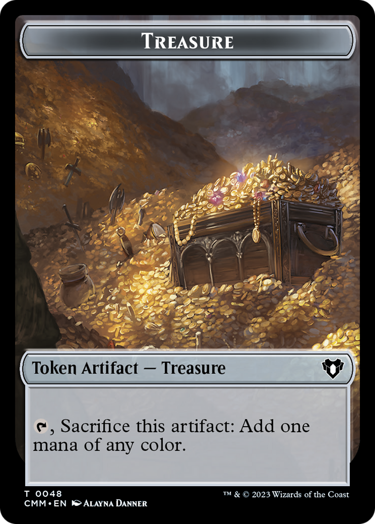 Treasure // Cat (0005) Double-Sided Token [Commander Masters Tokens] | The Gaming-Verse