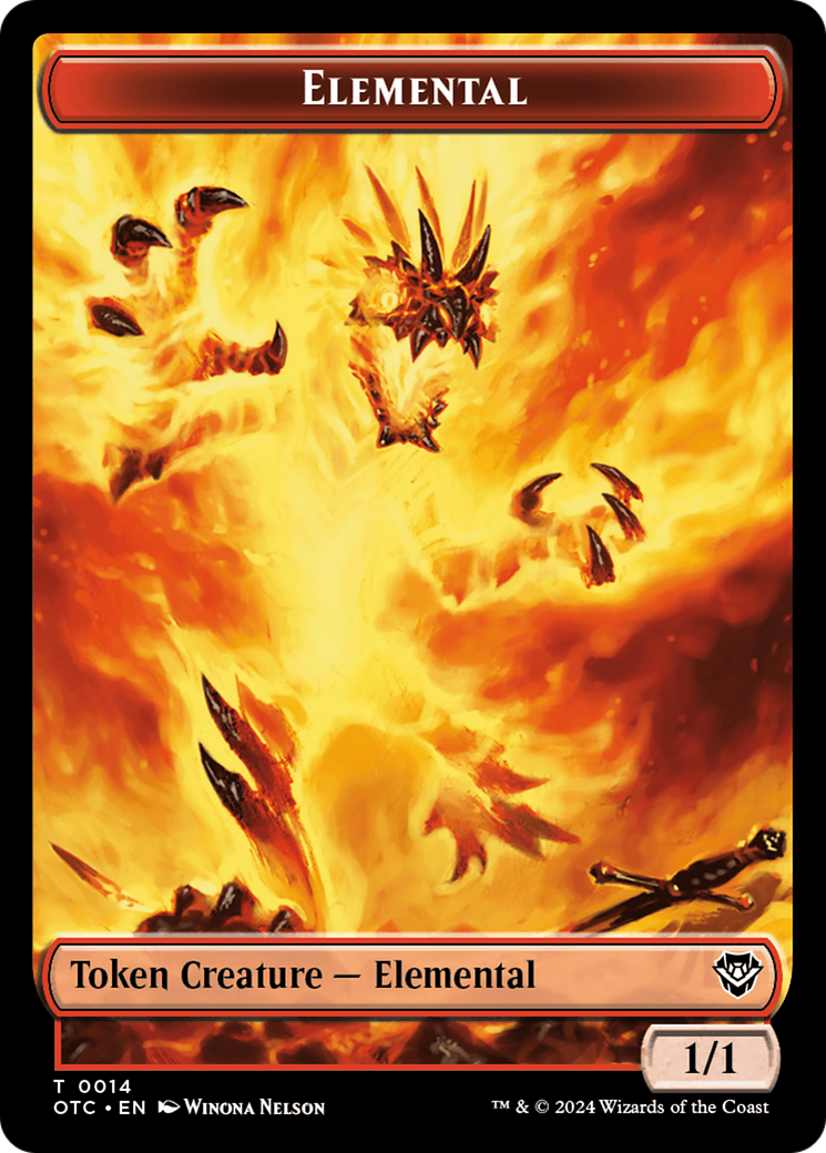 Bird Illusion // Elemental (0014) Double-Sided Token [Outlaws of Thunder Junction Commander Tokens] | The Gaming-Verse