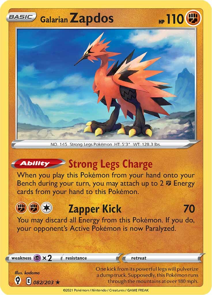 Galarian Zapdos (082/203) [Sword & Shield: Evolving Skies] | The Gaming-Verse