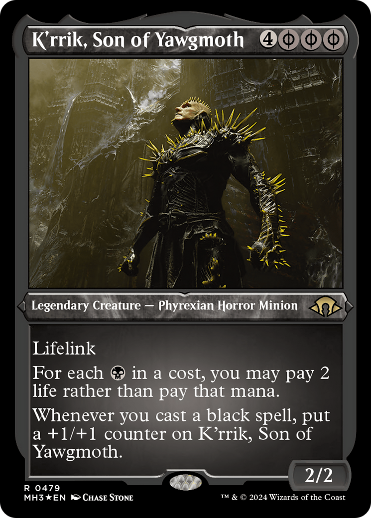 K'rrik, Son of Yawgmoth (Foil Etched) [Modern Horizons 3] | The Gaming-Verse