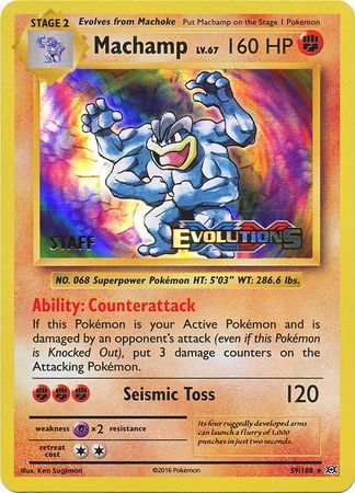 Machamp (59/108) (XY Evolutions Staff Prerelease) [XY: Black Star Promos] | The Gaming-Verse