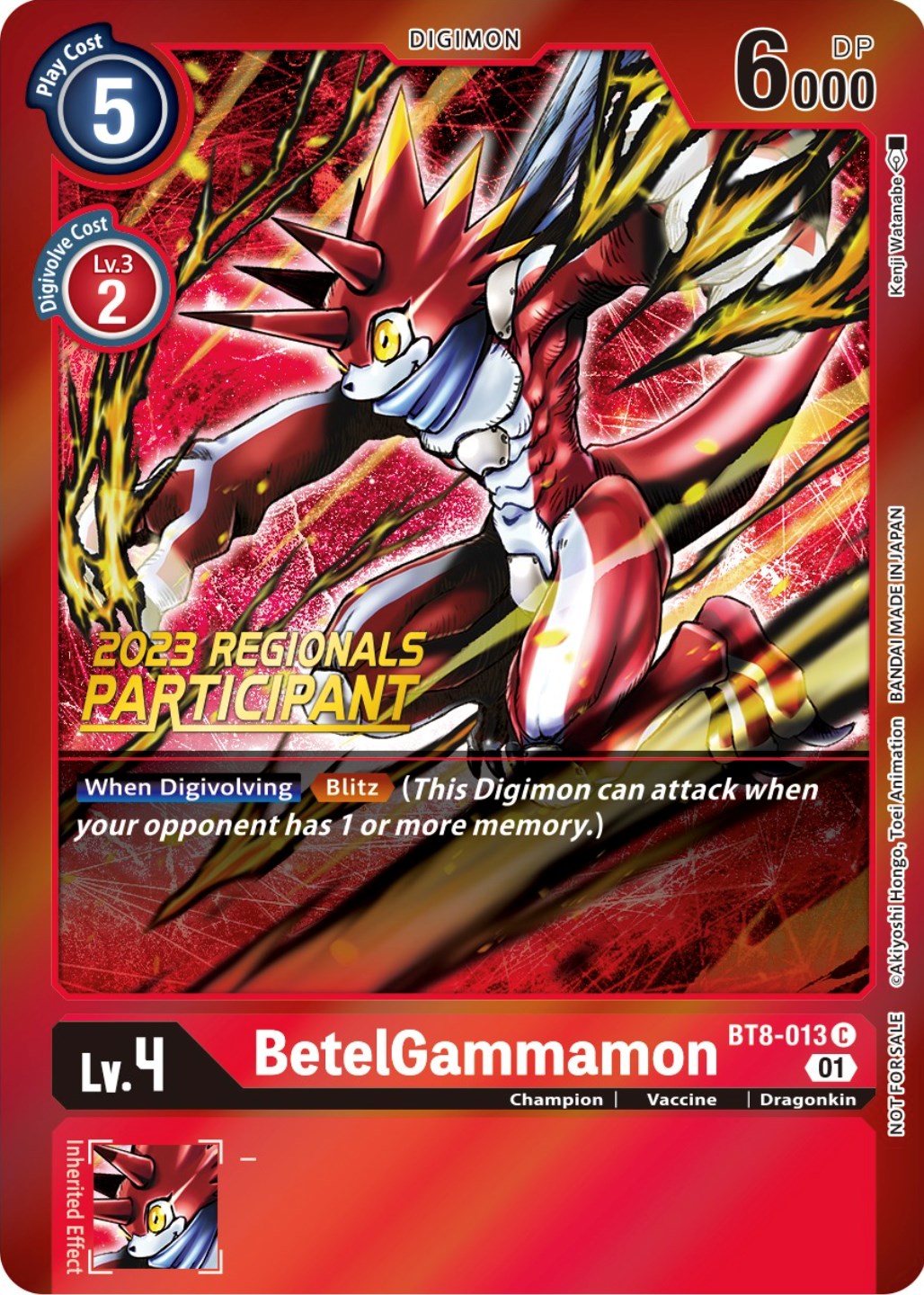 BetelGammamon [BT8-013] (2023 Regionals Participant) [New Awakening Promos] | The Gaming-Verse