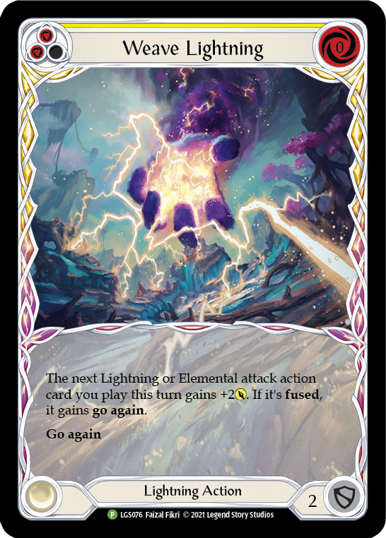 Weave Lightning (Yellow) [LGS076] (Promo)  Rainbow Foil | The Gaming-Verse