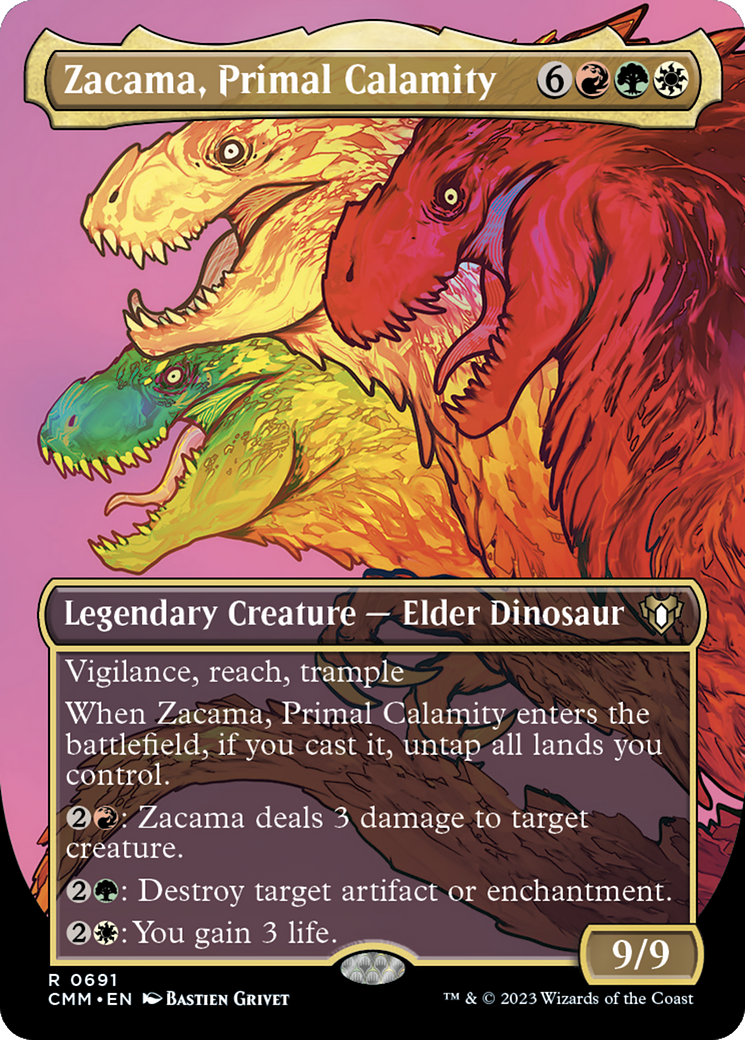 Zacama, Primal Calamity (Borderless Profile) [Commander Masters] | The Gaming-Verse