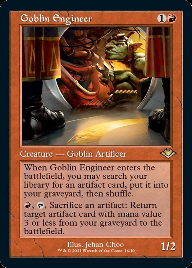 Goblin Engineer (Retro Foil Etched) [Modern Horizons] | The Gaming-Verse