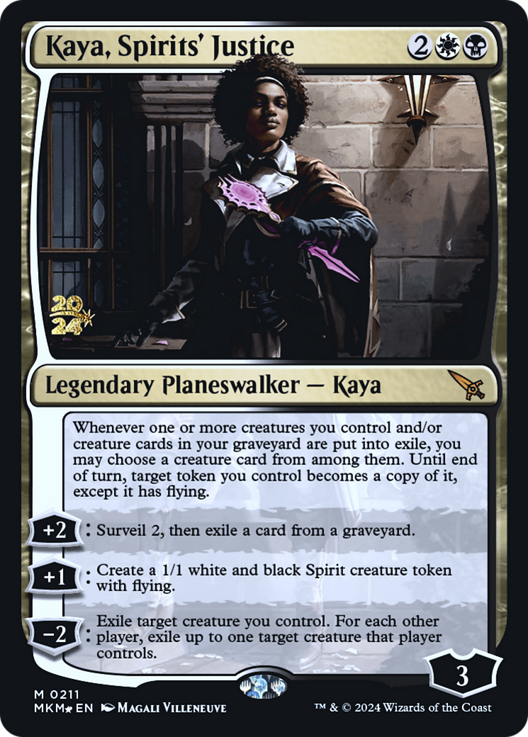 Kaya, Spirits' Justice [Murders at Karlov Manor Prerelease Promos] | The Gaming-Verse