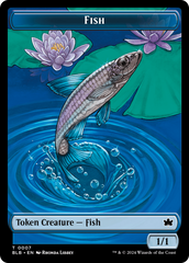 Fish // Warren Warleader Double-Sided Token [Bloomburrow Tokens] | The Gaming-Verse