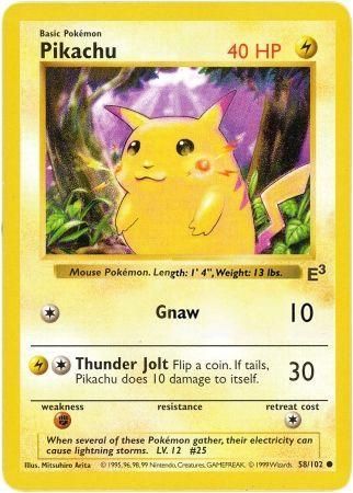 Pikachu (58/102) (E3 Stamped Promo with Red Cheeks) [Miscellaneous Cards] | The Gaming-Verse