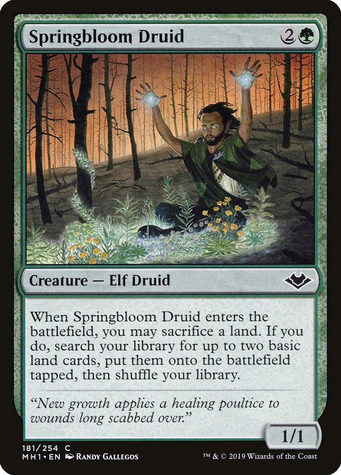 Springbloom Druid [Modern Horizons] | The Gaming-Verse