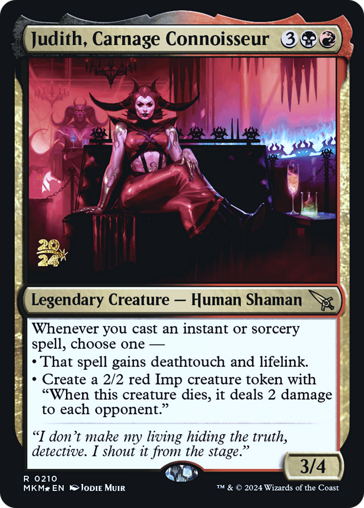 Judith, Carnage Connoisseur [Murders at Karlov Manor Prerelease Promos] | The Gaming-Verse