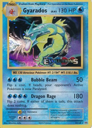 Gyarados (34/108) (XY Evolutions Prerelease) [XY: Black Star Promos] | The Gaming-Verse