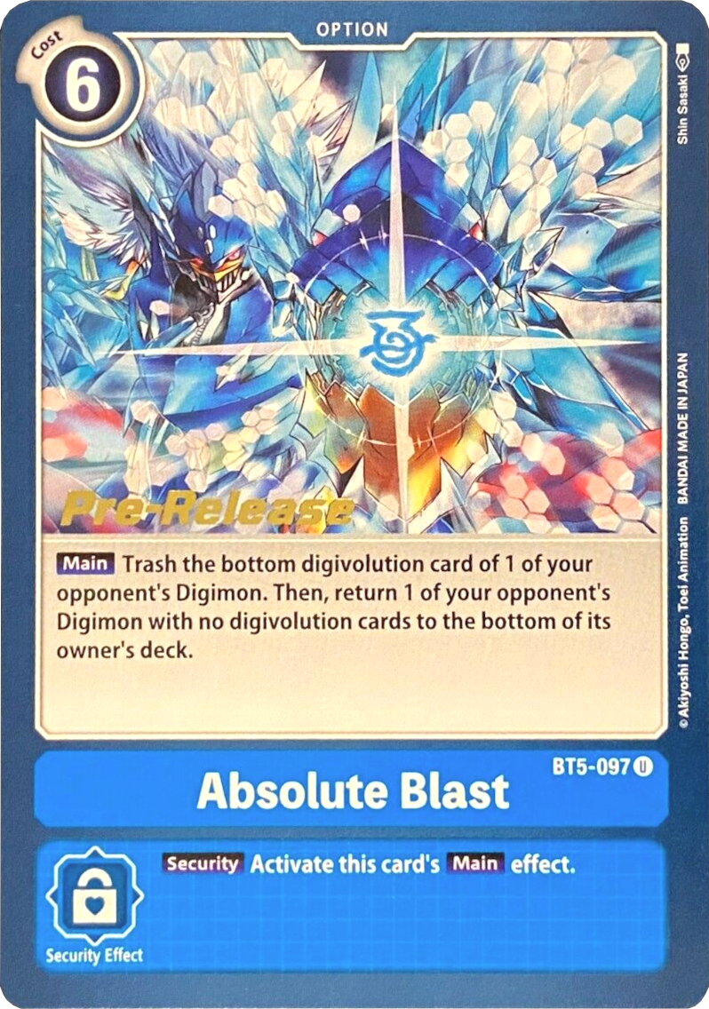 Absolute Blast [BT5-097] [Battle of Omni Pre-Release Promos] | The Gaming-Verse