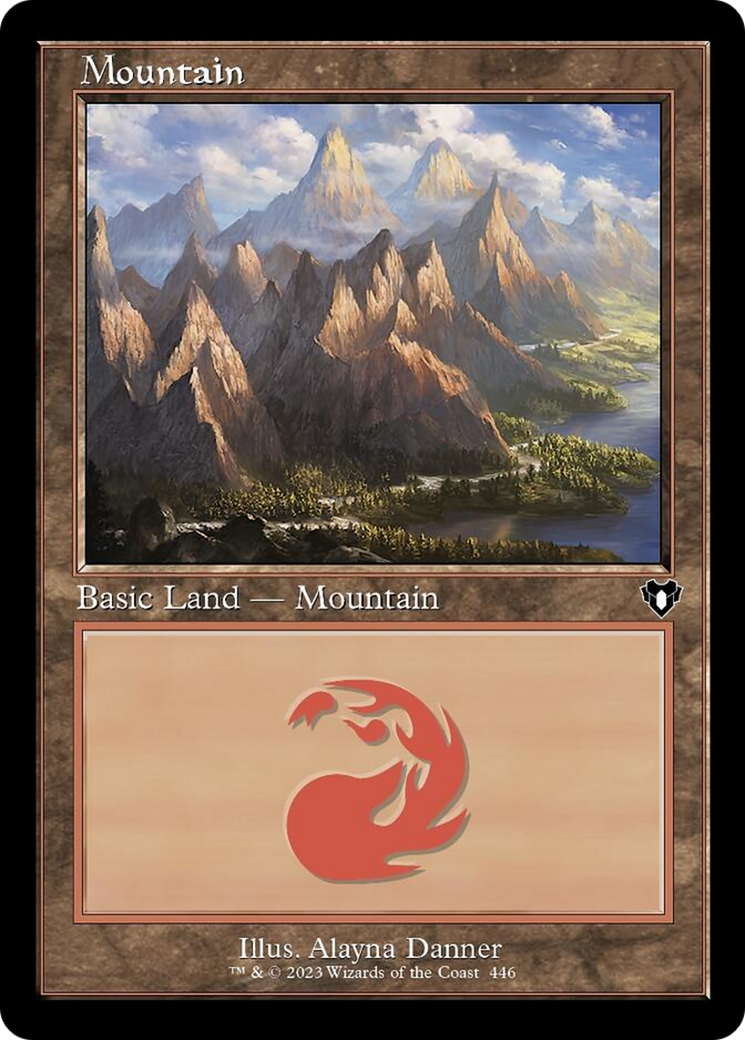 Mountain (446) (Retro) [Commander Masters] | The Gaming-Verse