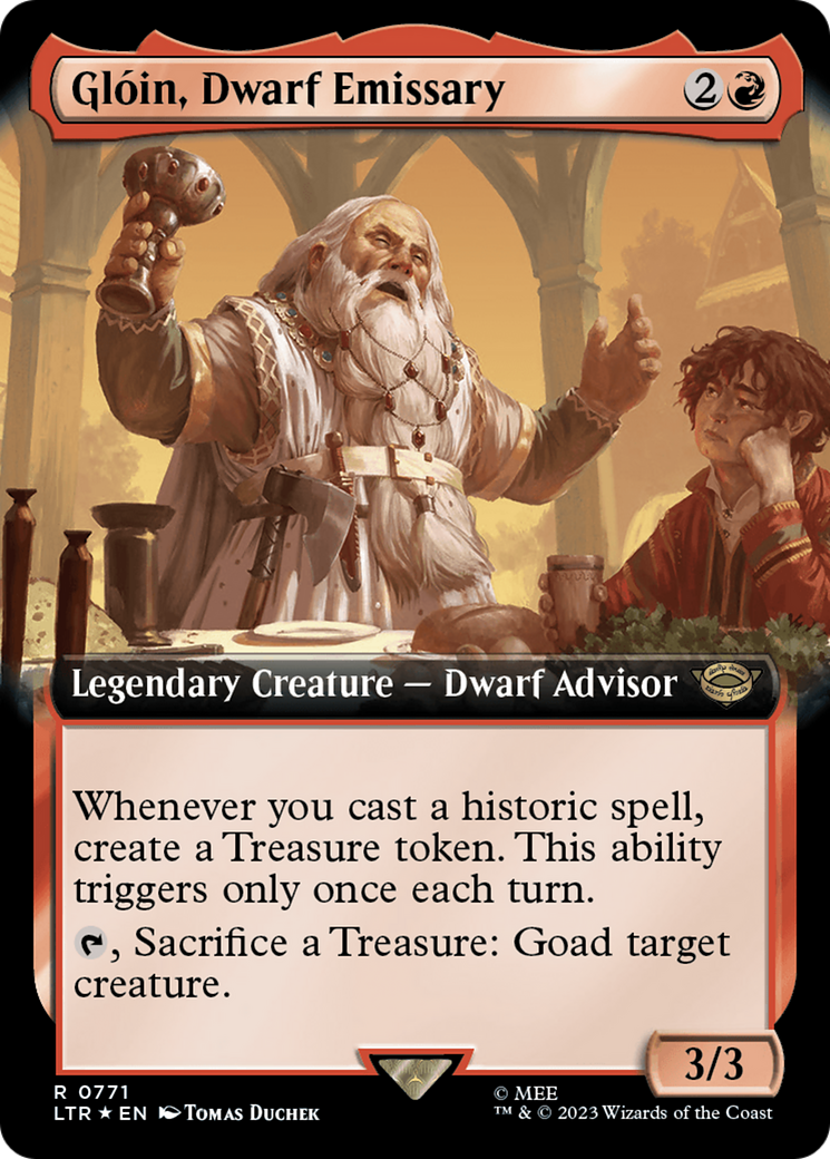 Gloin, Dwarf Emissary (Extended Art) (Surge Foil) [The Lord of the Rings: Tales of Middle-Earth] | The Gaming-Verse