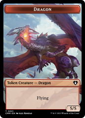 Saproling // Dragon (0021) Double-Sided Token [Commander Masters Tokens] | The Gaming-Verse