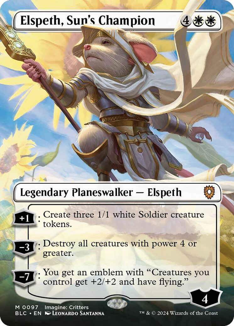 Elspeth, Sun's Champion (Borderless) [Bloomburrow Commander] | The Gaming-Verse