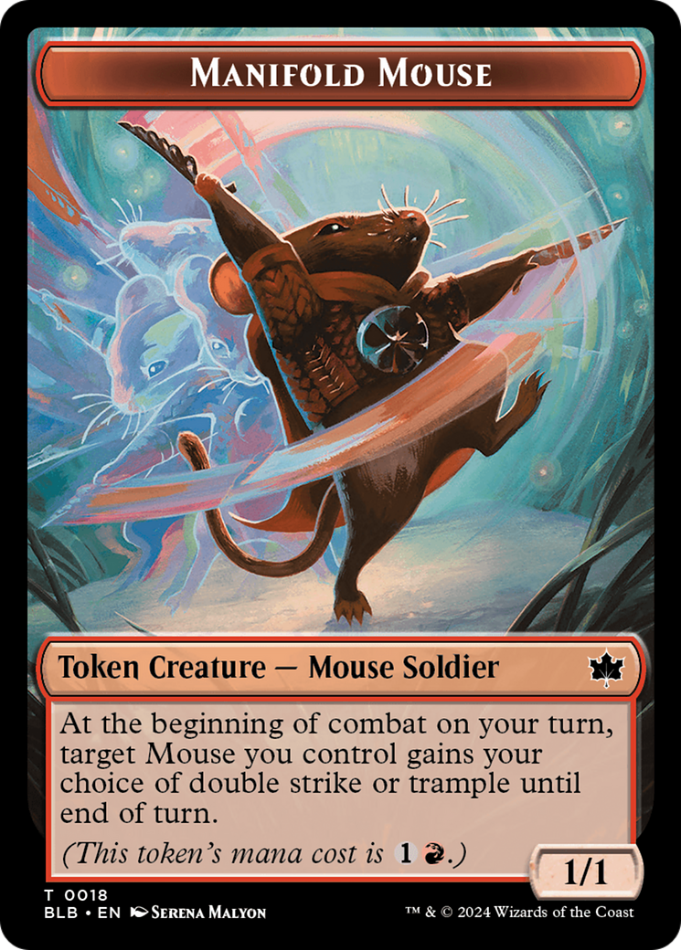 Sword // Manifold Mouse Double-Sided Token [Bloomburrow Tokens] | The Gaming-Verse