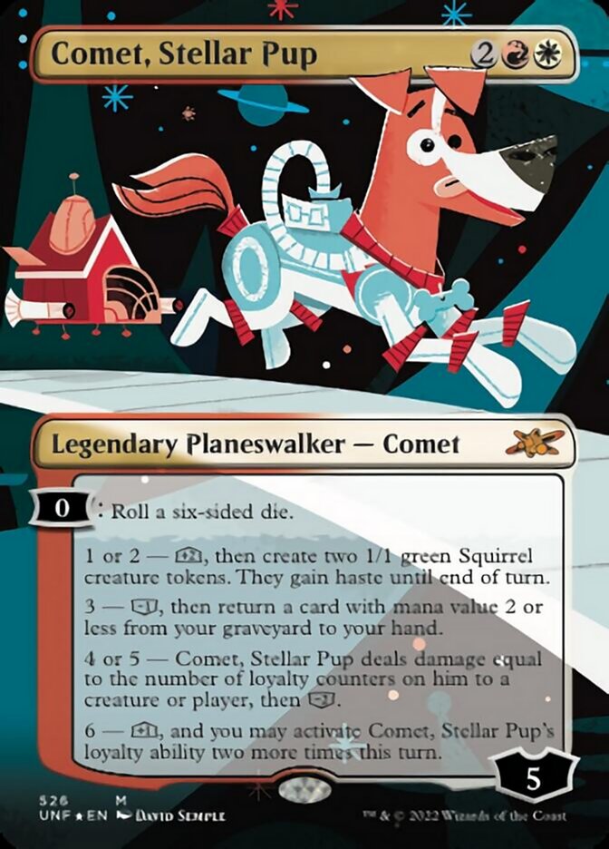 Comet, Stellar Pup (Borderless) (Galaxy Foil) [Unfinity] | The Gaming-Verse