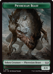 Phyrexian Beast //Manifest Double-Sided Token [Duskmourn: House of Horror Commander Tokens] | The Gaming-Verse