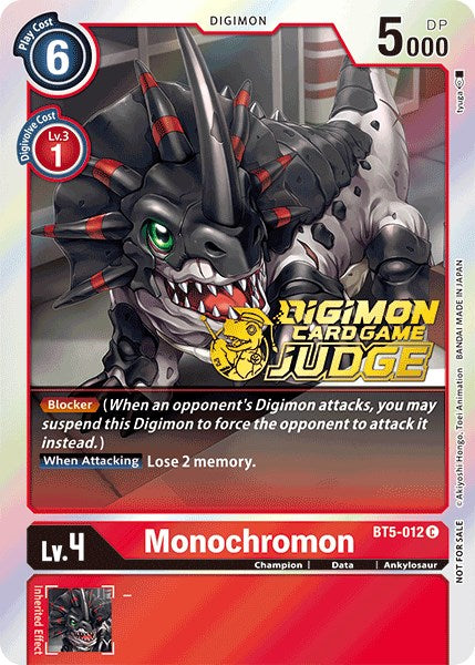 Monochromon [BT5-012] (Judge Pack 1) [Battle of Omni Promos] | The Gaming-Verse