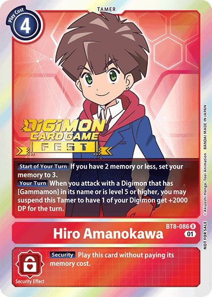 Hiro Amanokawa [BT8-086] (Digimon Card Game Fest 2022) [New Awakening Promos] | The Gaming-Verse