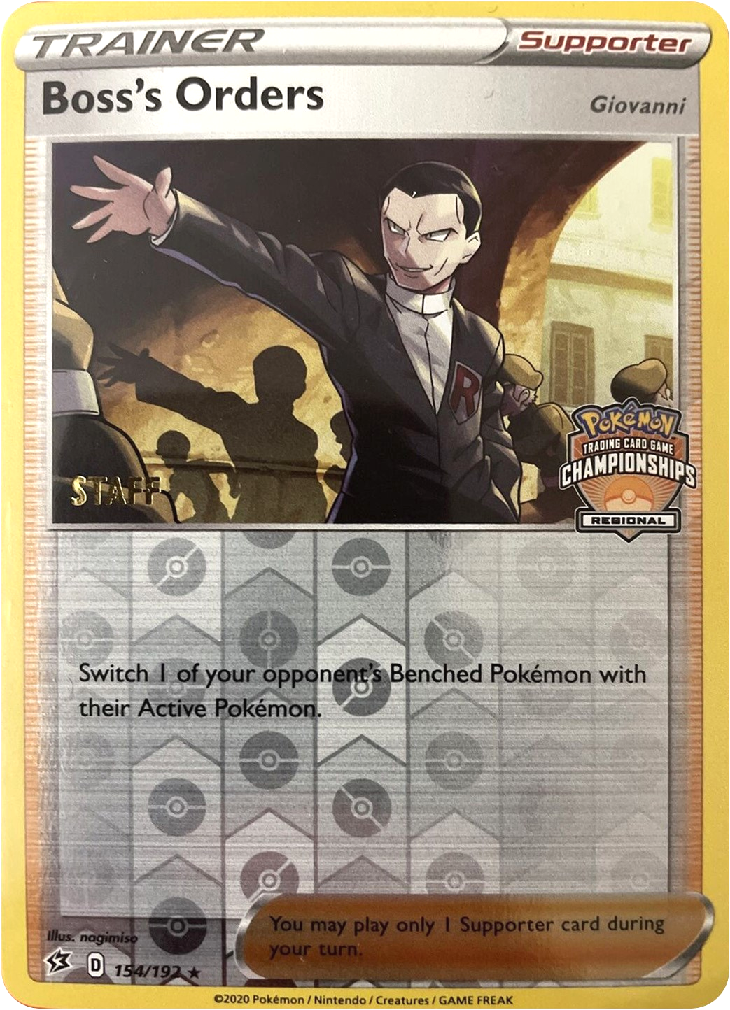 Boss's Orders (154/192) (Staff Regional Championships) [League & Championship Cards] | The Gaming-Verse