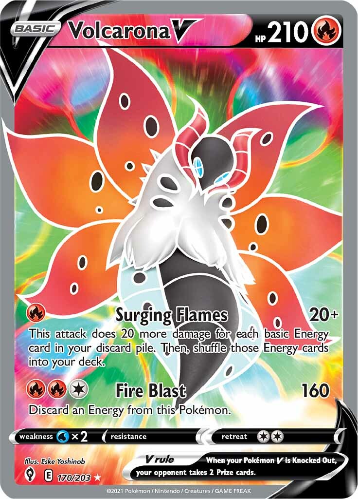 Volcarona V (170/203) [Sword & Shield: Evolving Skies] | The Gaming-Verse