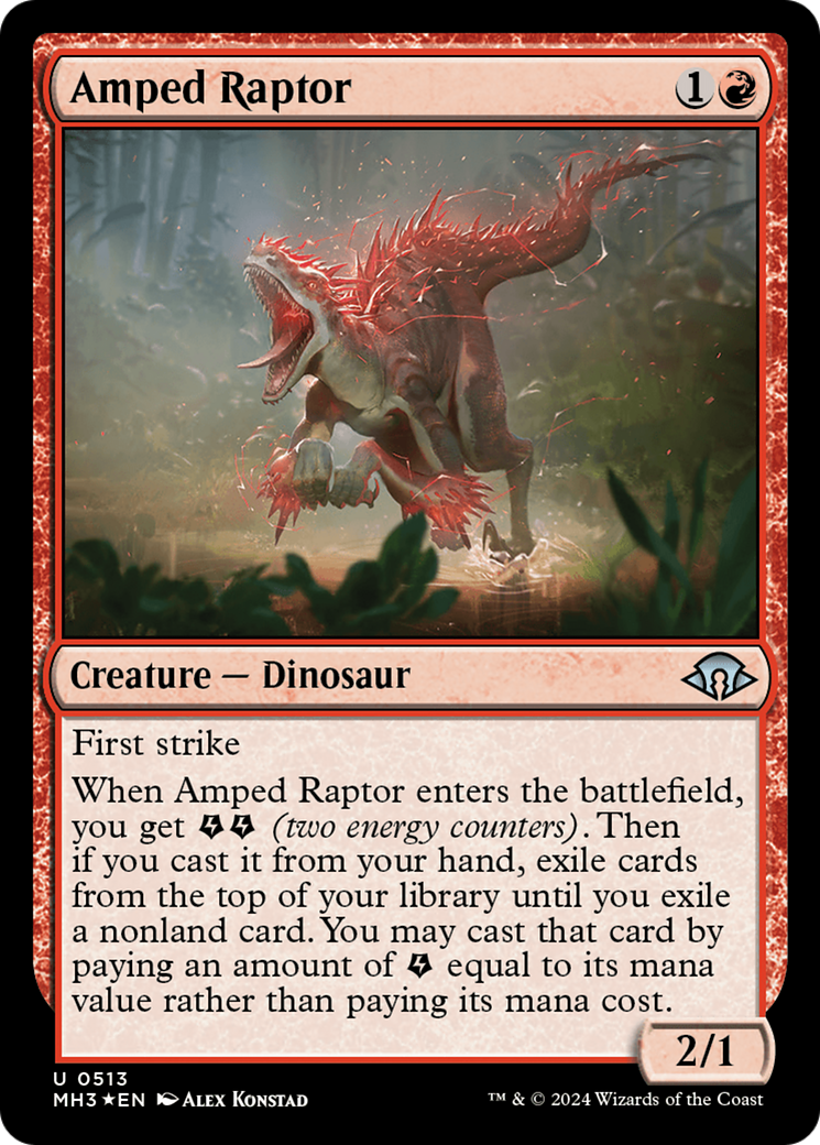 Amped Raptor (Ripple Foil) [Modern Horizons 3] | The Gaming-Verse