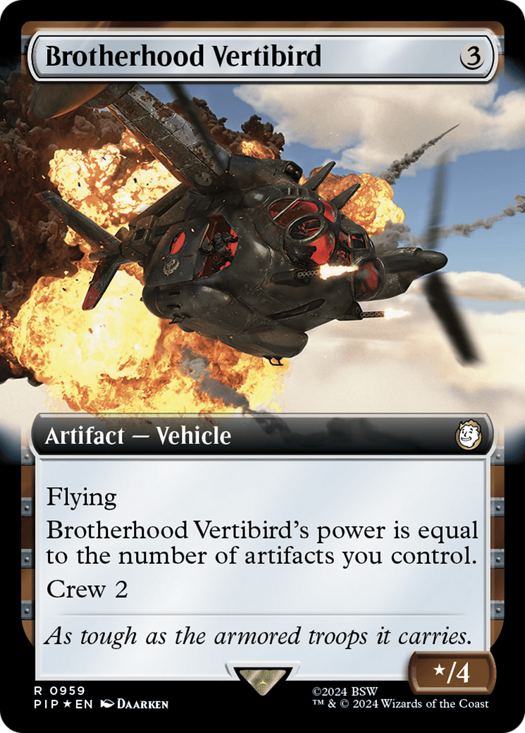 Brotherhood Vertibird (Extended Art) (Surge Foil) [Fallout] | The Gaming-Verse