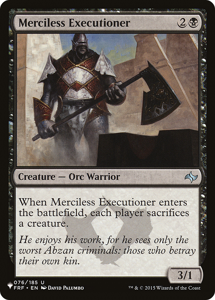 Merciless Executioner [The List Reprints] | The Gaming-Verse