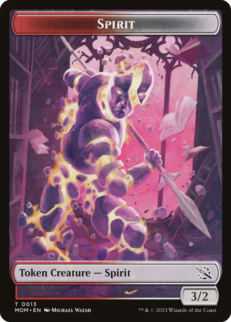 Monk // Spirit (13) Double-Sided Token [March of the Machine Tokens] | The Gaming-Verse