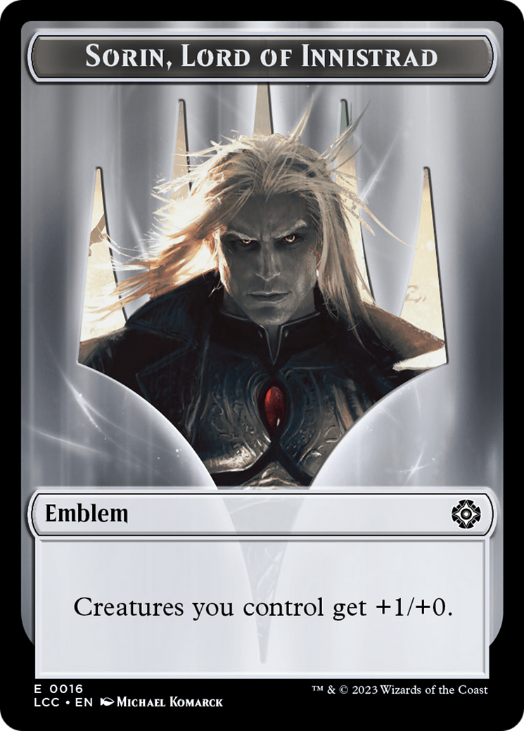 Emblem - Sorin, Lord of Innistrad // Vampire (0004) Double-Sided Token [The Lost Caverns of Ixalan Commander Tokens] | The Gaming-Verse