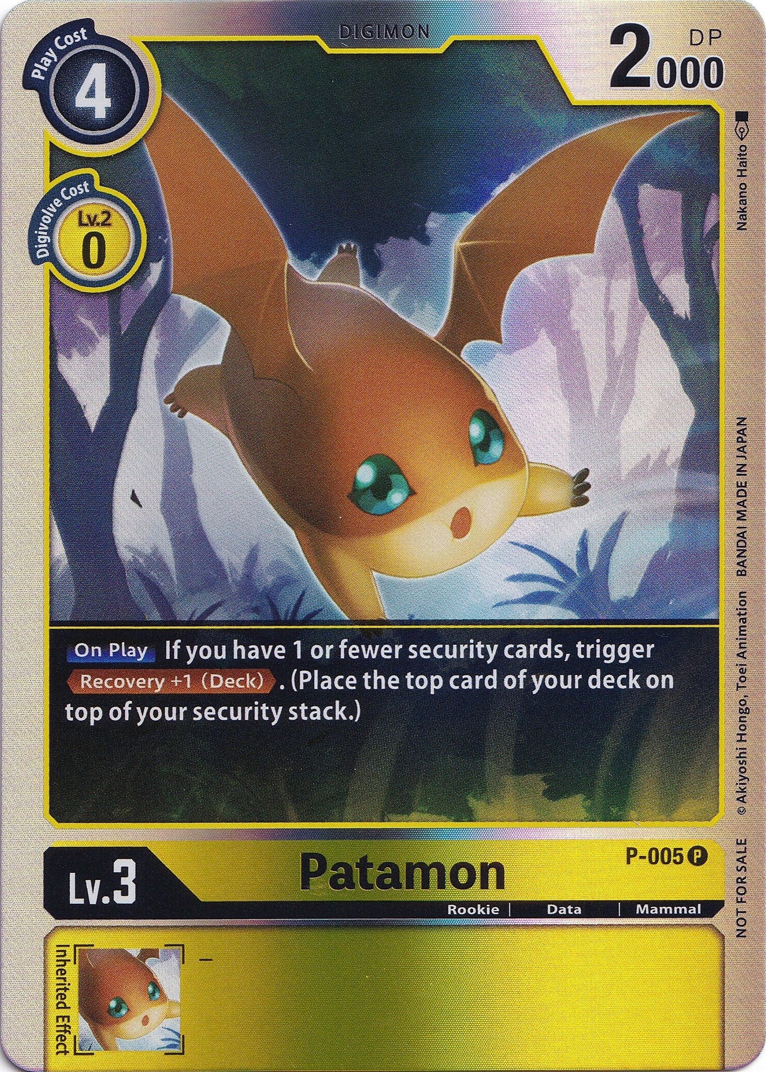 Patamon [P-005] (Rainbow Foil) [Promotional Cards] | The Gaming-Verse