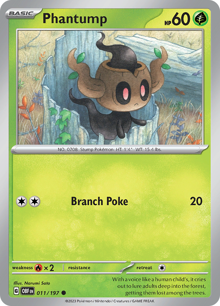 Phantump (011/197) [Scarlet & Violet: Obsidian Flames] | The Gaming-Verse