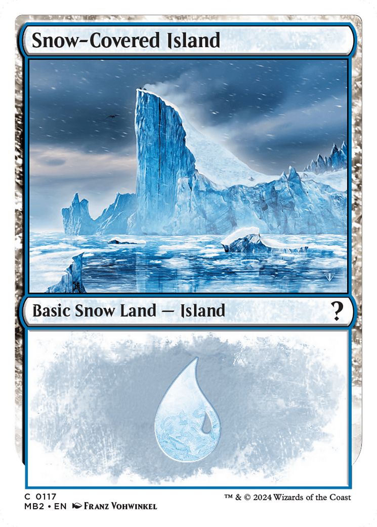 Snow-Covered Island (White Border) [Mystery Booster 2] | The Gaming-Verse