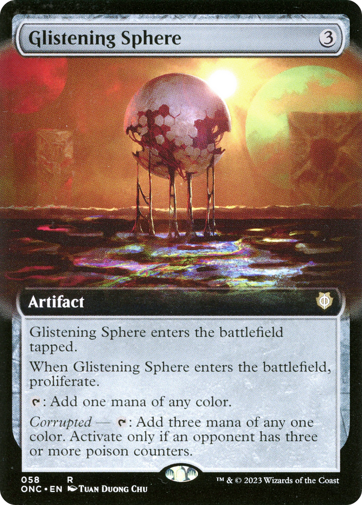 Glistening Sphere (Extended Art) [Phyrexia: All Will Be One Commander] | The Gaming-Verse