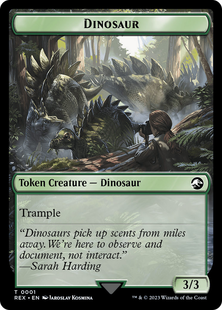 Fungus Dinosaur // Dinosaur (0001) Double-Sided Token [The Lost Caverns of Ixalan Tokens] | The Gaming-Verse