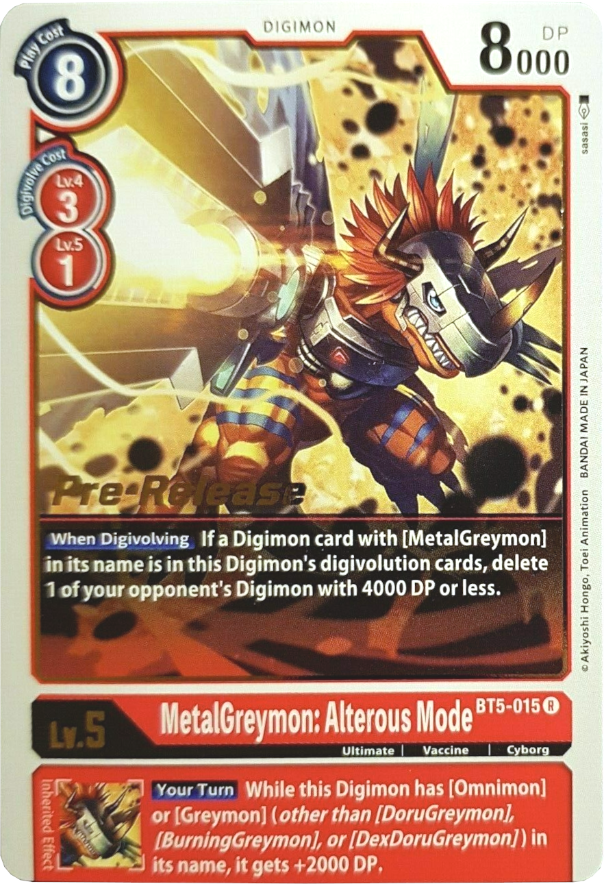 MetalGreymon: Alterous Mode [BT5-015] [Battle of Omni Pre-Release Promos] | The Gaming-Verse