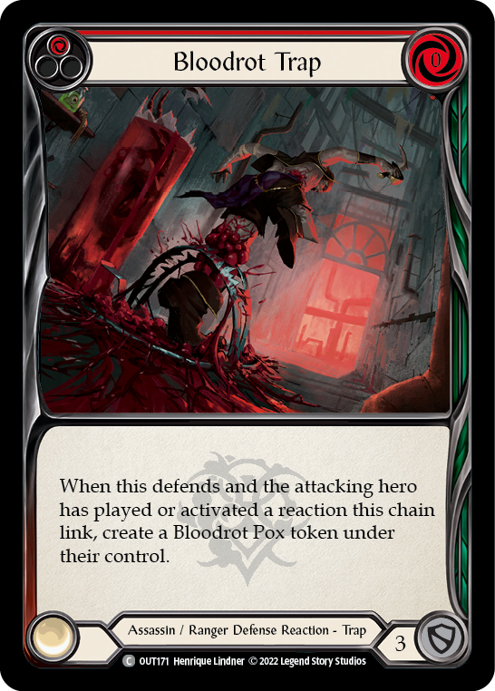 Bloodrot Trap (Red) [OUT171] (Outsiders)  Rainbow Foil | The Gaming-Verse