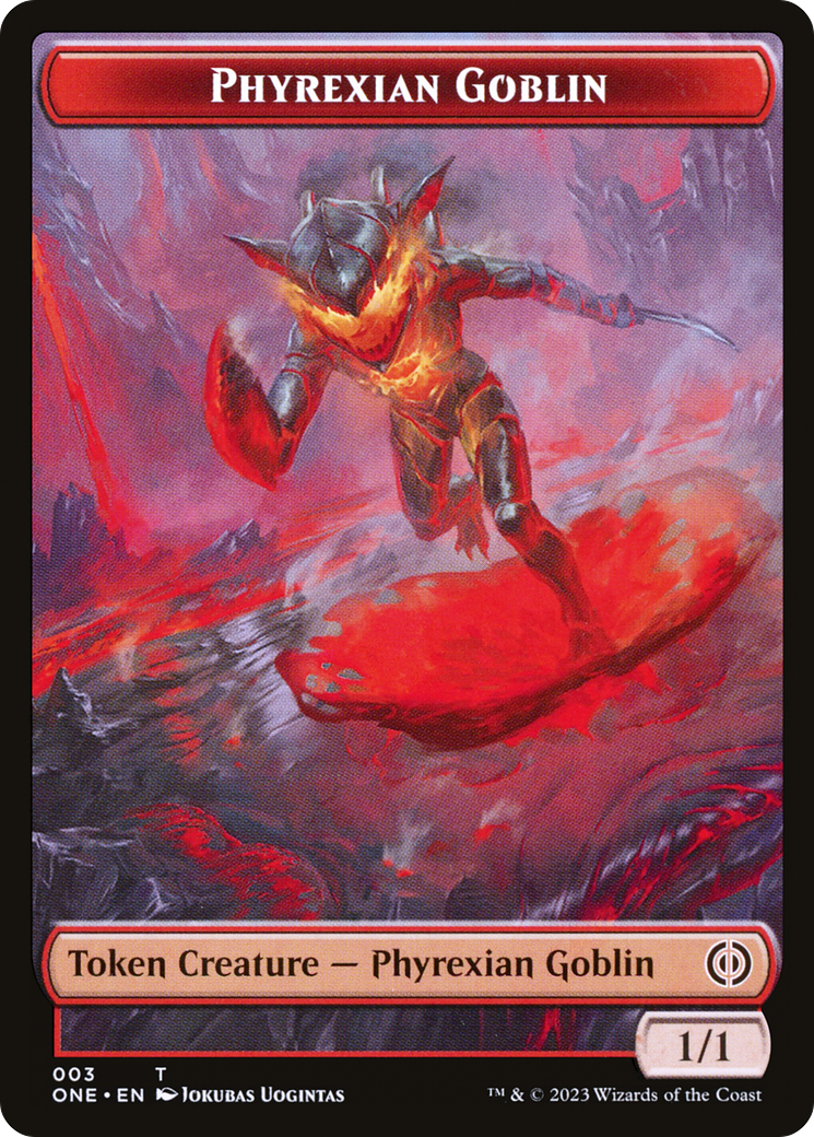 Phyrexian Goblin // Phyrexian Beast Double-Sided Token [Phyrexia: All Will Be One Tokens] | The Gaming-Verse