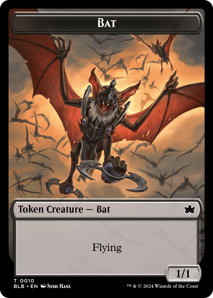 Bat // Warren Warleader Double-Sided Token [Bloomburrow Tokens] | The Gaming-Verse