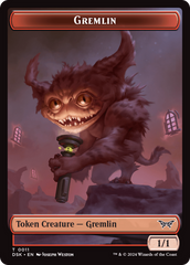 Glimmer // Gremlin Double-Sided Token [Duskmourn: House of Horror Tokens] | The Gaming-Verse