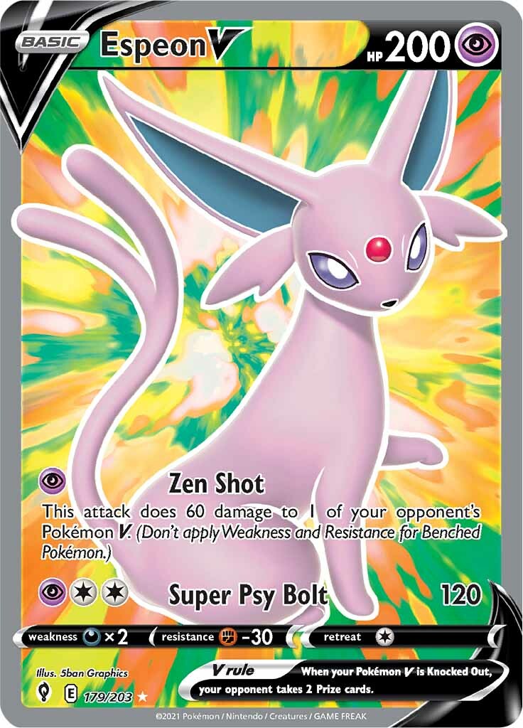 Espeon V (179/203) [Sword & Shield: Evolving Skies] | The Gaming-Verse