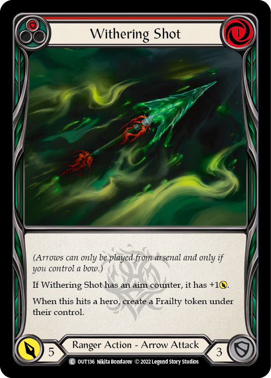 Withering Shot (Red) [OUT136] (Outsiders)  Rainbow Foil | The Gaming-Verse