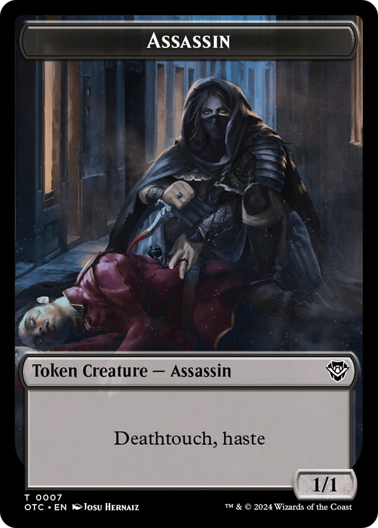 Assassin // Food Double-Sided Token [Outlaws of Thunder Junction Commander Tokens] | The Gaming-Verse