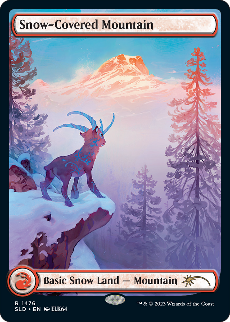 Snow-Covered Mountain (1476) (Rainbow Foil) [Secret Lair Drop Series] | The Gaming-Verse