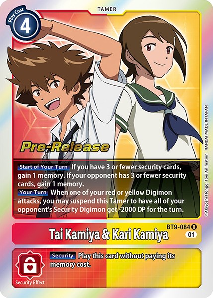 Tai Kamiya & Kari Kamiya [BT9-084] [X Record Pre-Release Promos] | The Gaming-Verse